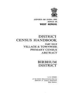 Village & Townise Primary Census Abstract, Birbhum, Part XIII-B