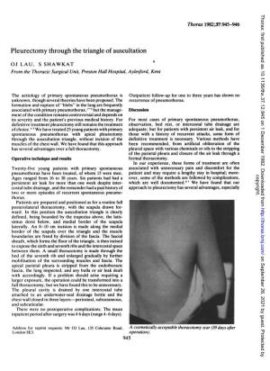Pleurectomy Through the Triangle of Auscultation