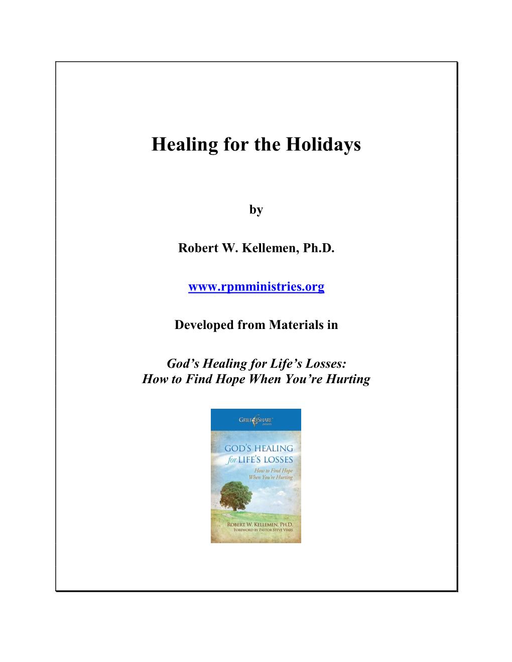 Healing for the Holidays