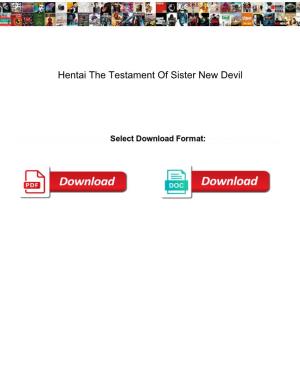Hentai the Testament of Sister New Devil