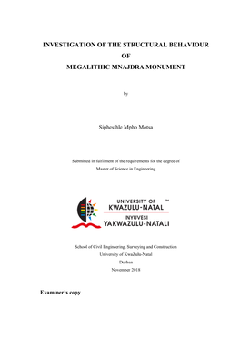 Investigation of the Structural Behaviour of Megalithic Mnajdra Monument