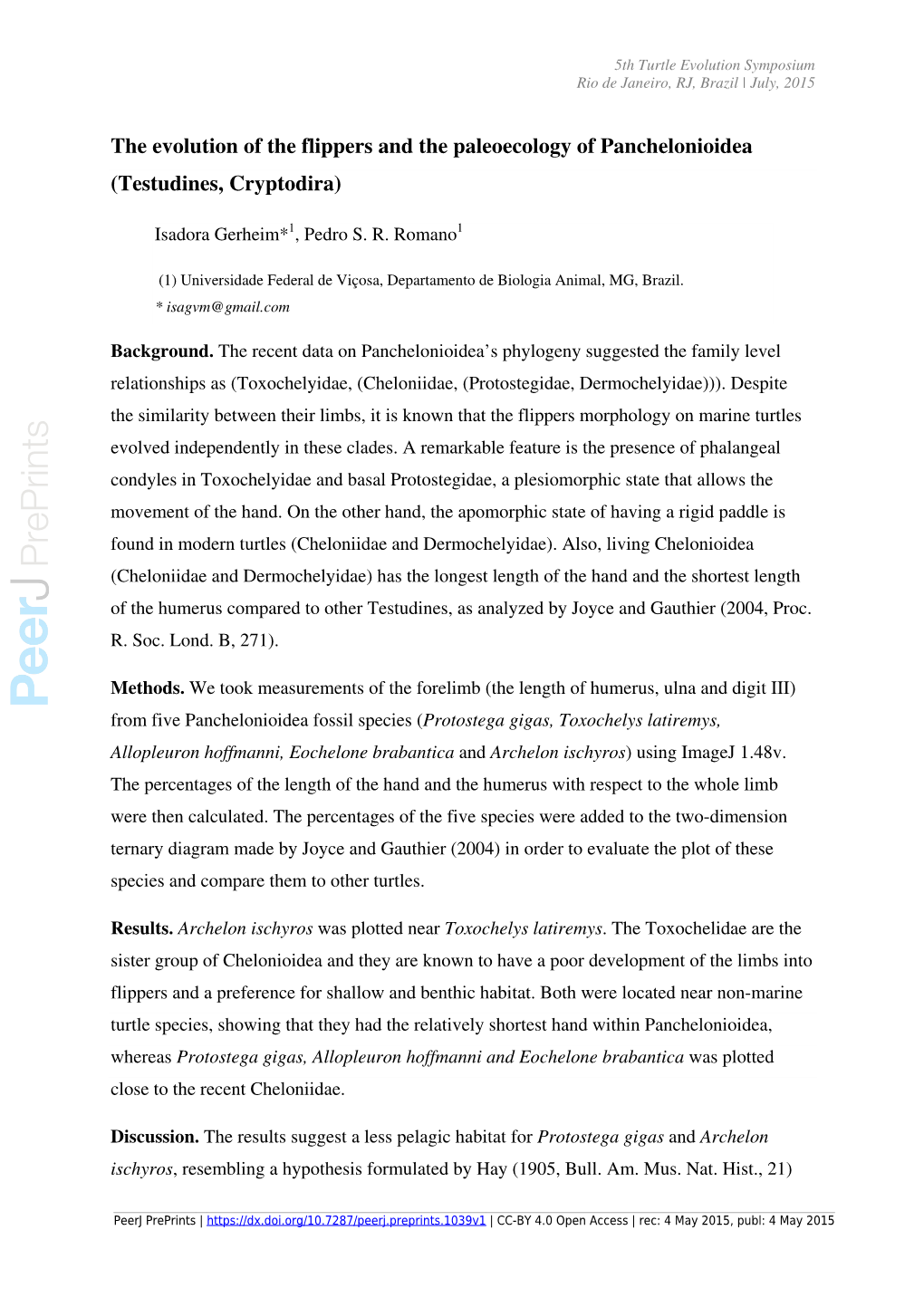 The Evolution of the Flippers and the Paleoecology of Panchelonioidea (Testudines, Cryptodira)