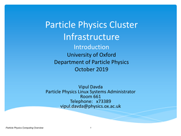 Introduction to Python University of Oxford Department of Particle Physics