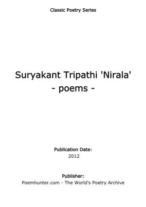 Suryakant Tripathi 'Nirala' - Poems