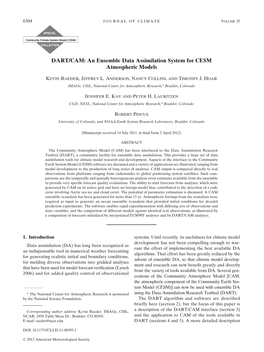 DART/CAM: an Ensemble Data Assimilation System for CESM Atmospheric Models