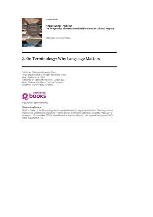 2. on Terminology: Why Language Matters