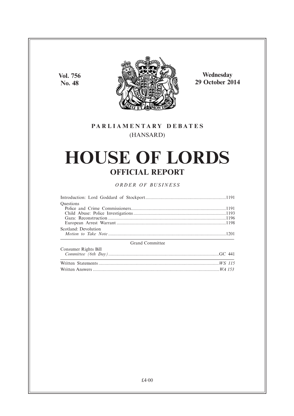 House of Lords Official Report