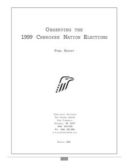 Observing the 1999 Cherokee Nation Elections