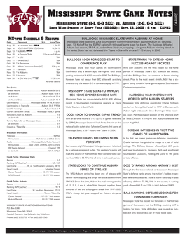 MISSISSIPPI STATE GAME NOTES #3 Game