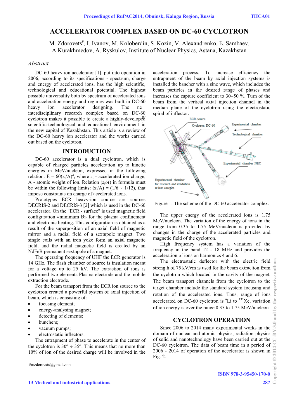 Accelerator Complex Based on Dc-60 Cyclotron M