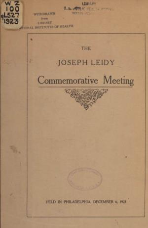 The Joseph Leidy Commemorative Meeting