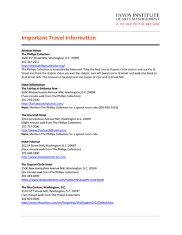 Important Travel Information