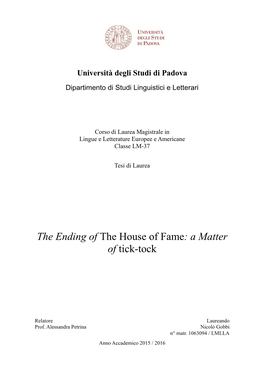 The Ending of the House of Fame: a Matter of Tick-Tock