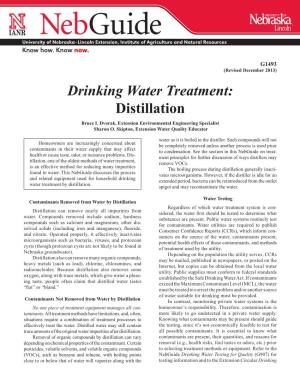 Drinking Water Treatment: Distillation Bruce I