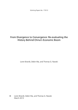 Re-Evaluating the History Behind China's Economic Boom