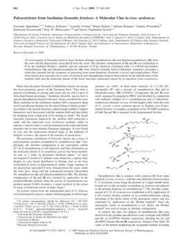 Polyacetylenes from Sardinian Oenanthe Fistulosa: a Molecular