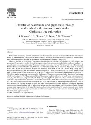 Transfer of Hexazinone and Glyphosate Through Undisturbed Soil Columns in Soils Under Christmas Tree Cultivation