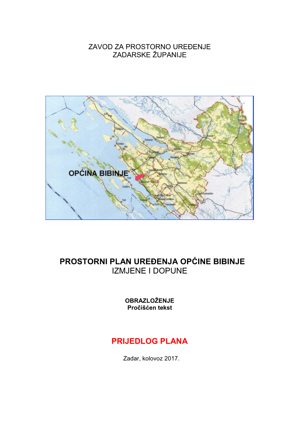 Prostorni Plan Uređenja Općine Bibinje Izmjene I Dopune