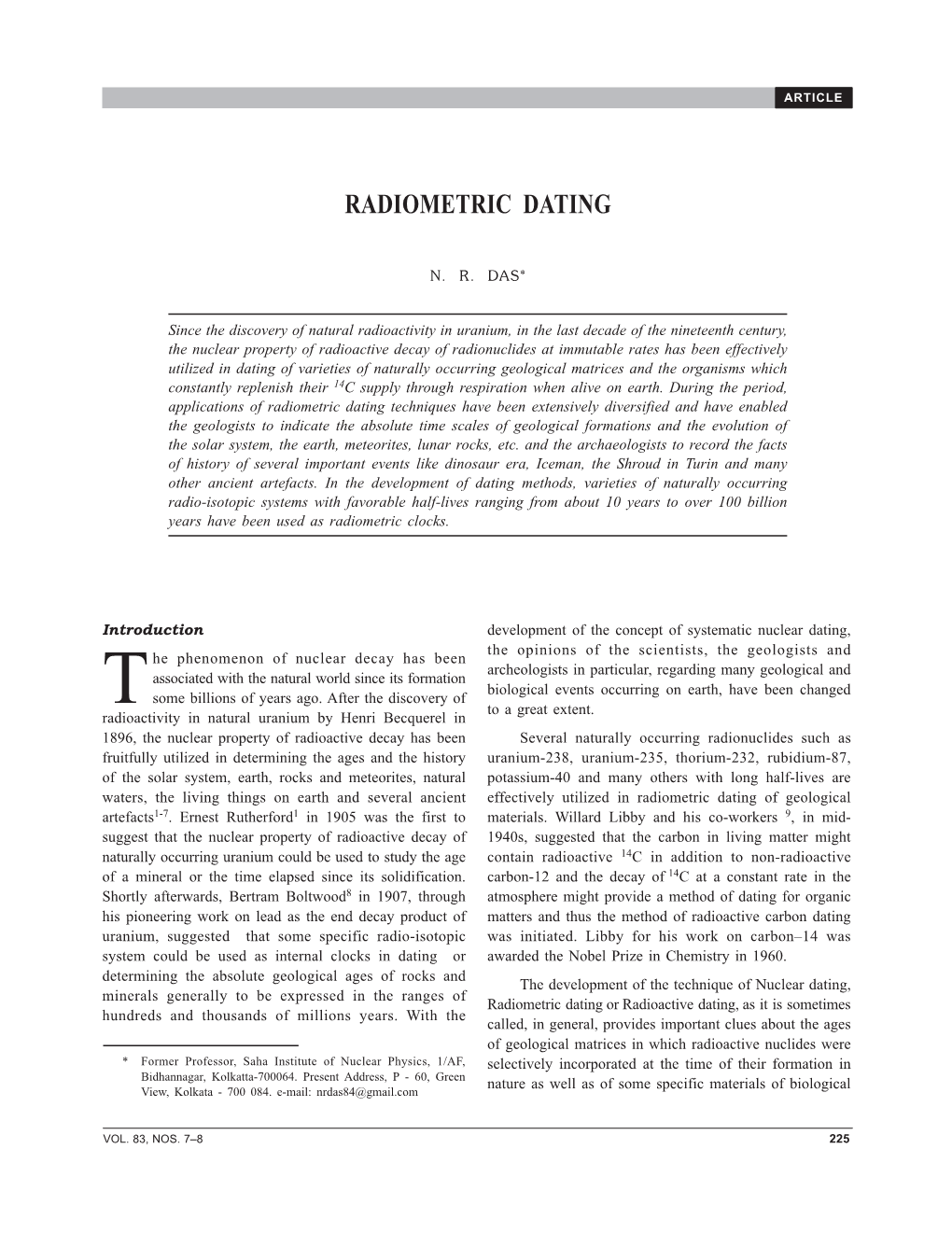 Radiometric Dating