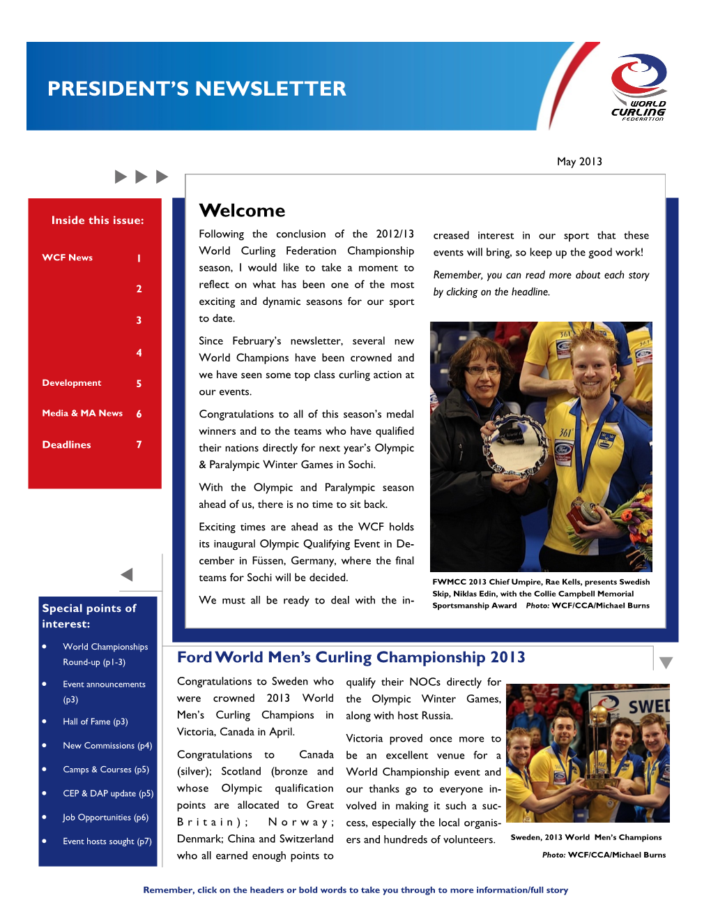 WCF President's Newsletter