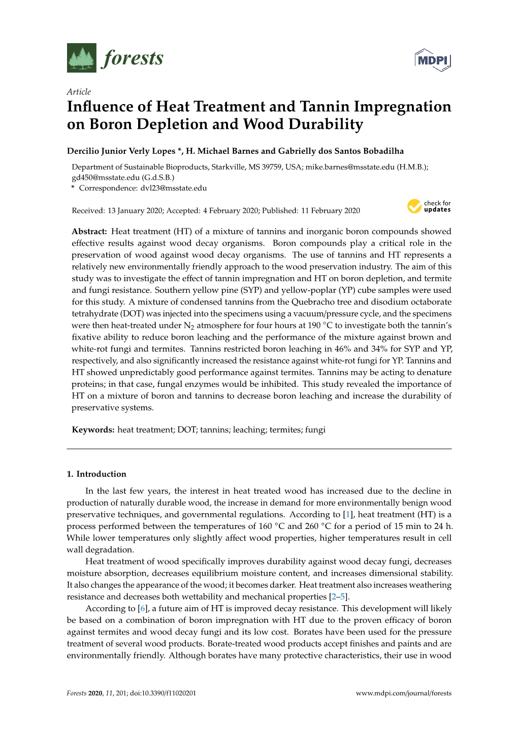 Influence of Heat Treatment and Tannin Impregnation on Boron Depletion and Wood Durability