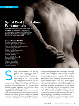 Spinal Cord Stimulation: Fundamentals