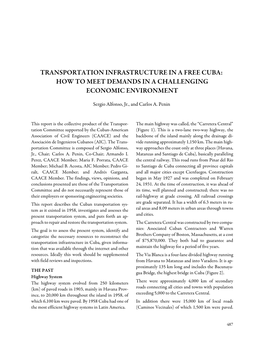 Transportation Infrastructure in a Free Cuba: How to Meet Demands in a Challenging Economic Environment
