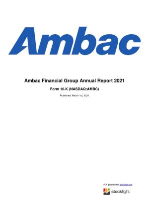 Ambac Financial Group Annual Report 2021