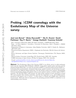 Probing ΛCDM Cosmology with the Evolutionary Map of the Universe Survey
