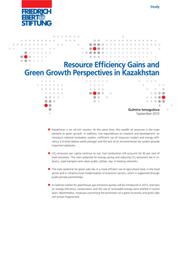 Resource Efficiency Gains and Green Growth Perspectives in Kazakhstan