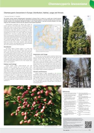 Chamaecyparis Lawsoniana in Europe: Distribution, Habitat, Usage and Threats