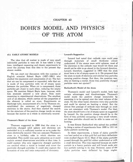 Bohr's Model and Physics of the Atom