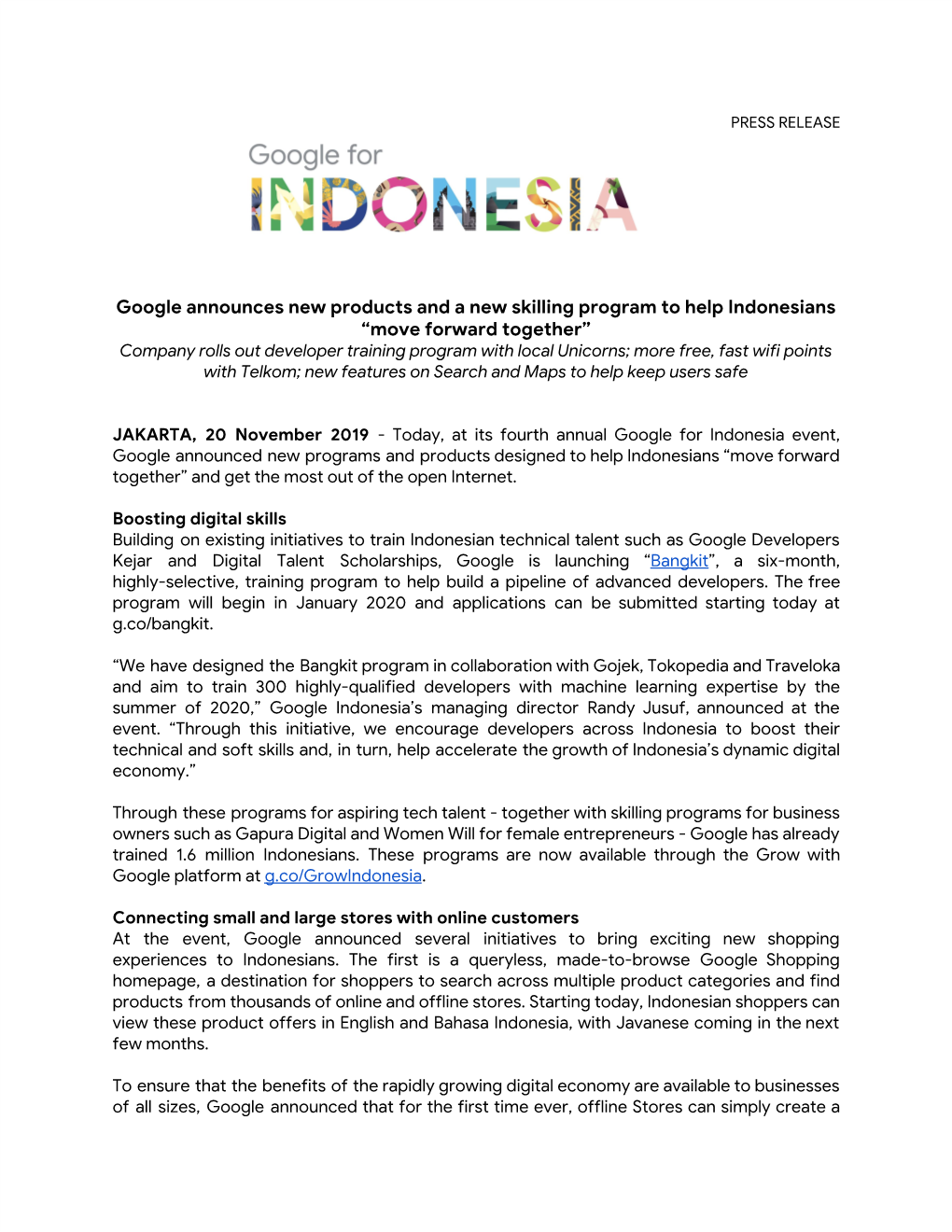 Google Announces New Products and a New Skilling Program to Help Indonesians