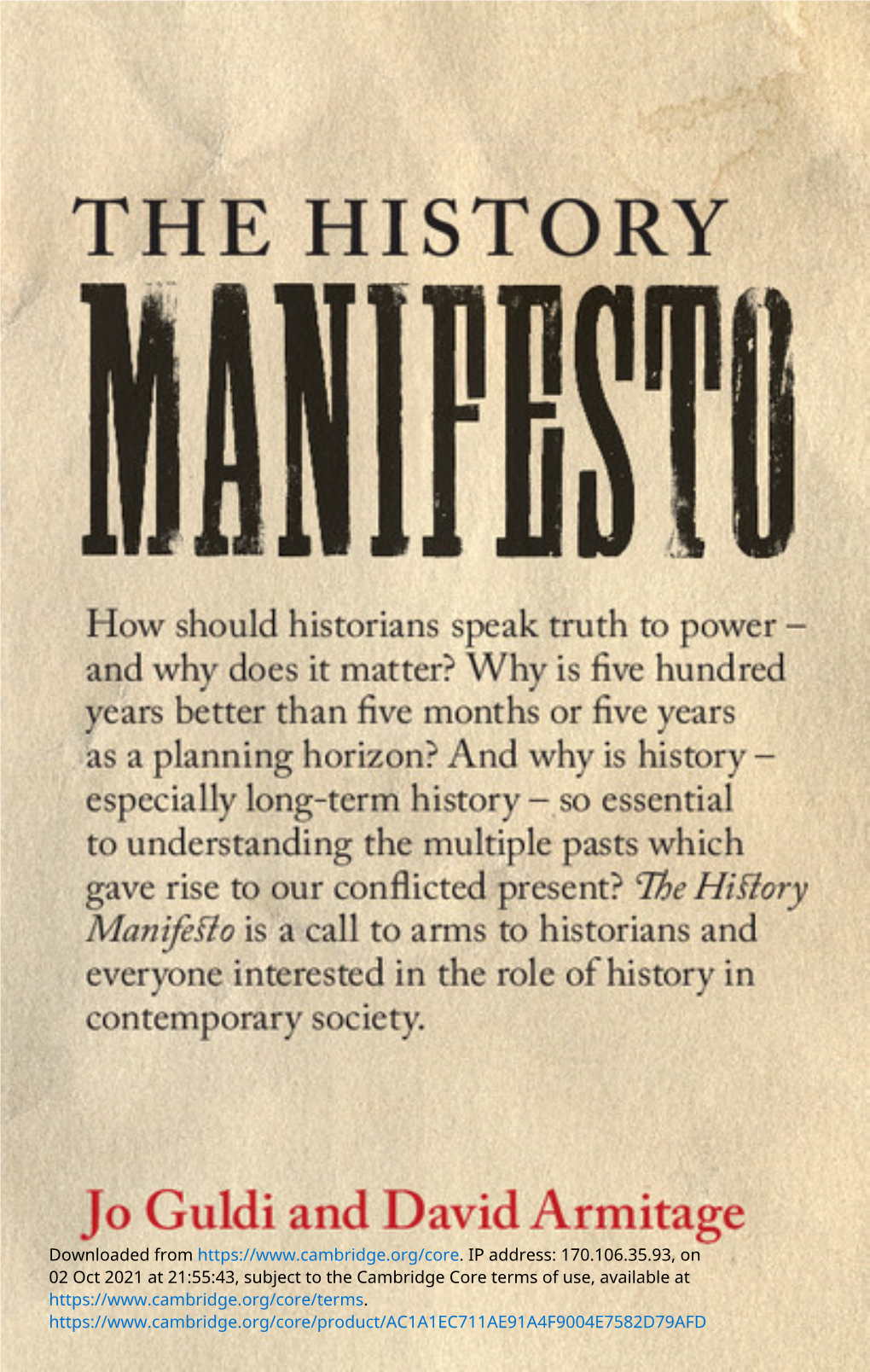 The History Manifesto