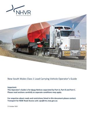 New South Wales Class 1 Load Carrying Vehicle Operator’S Guide