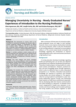 Newly Graduated Nurses' Experiences of Introduction to The