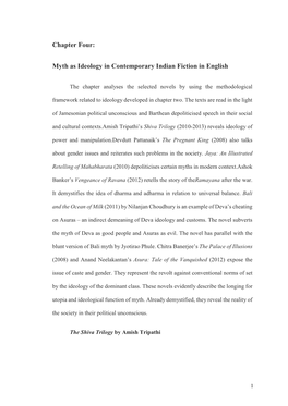 Chapter Four: Myth As Ideology in Contemporary Indian Fiction In