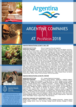 Argentine Companies at PROWEIN 2018