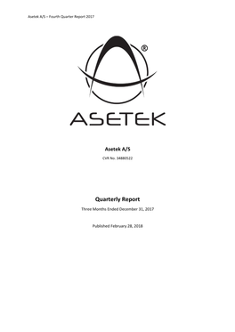 Quarterly Report Three Months Ended December 31, 2017