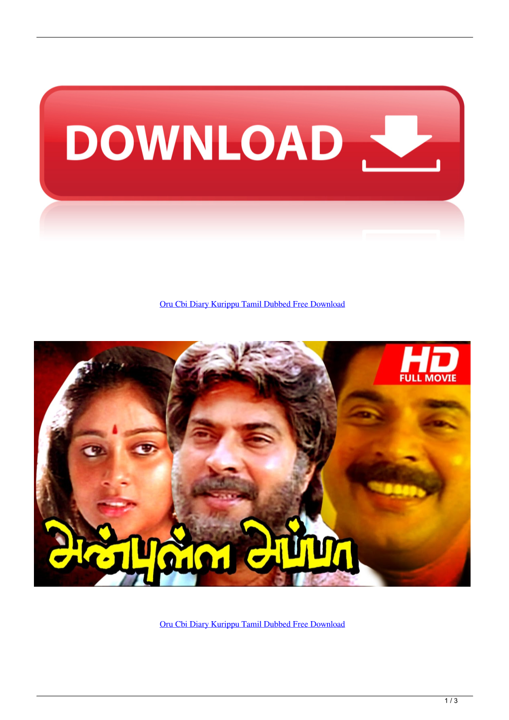 Oru Cbi Diary Kurippu Tamil Dubbed Free Download