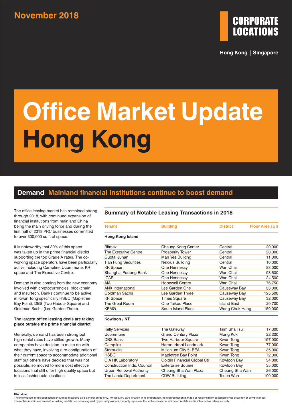Office Market Update Hong Kong