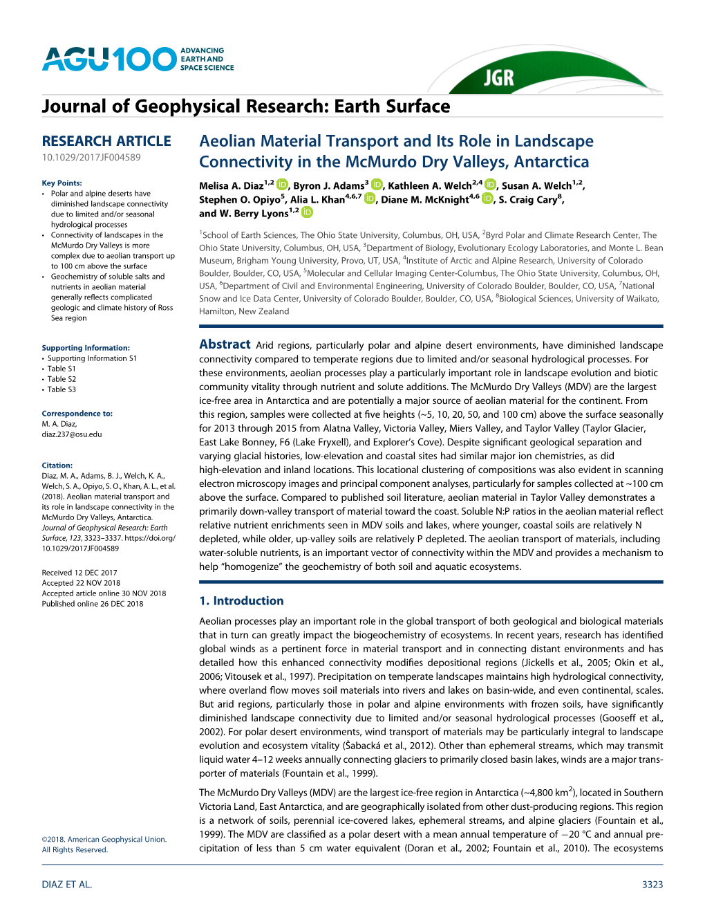 Aeolian Material Transport and Its Role in Landscape Connectivity In