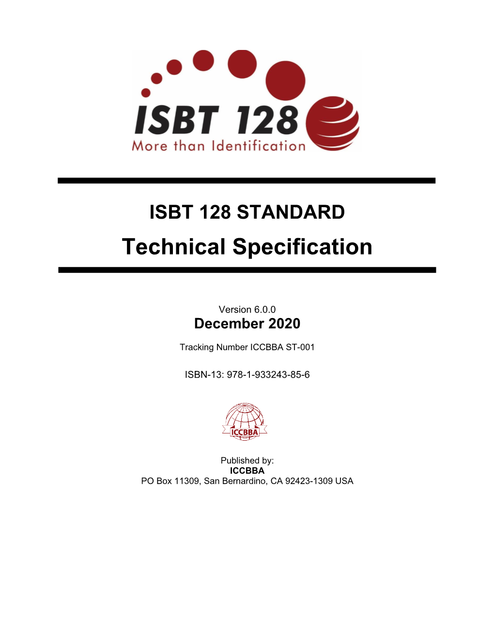 ISBT 128 Standard Technical Specification V6.0.0 2