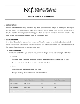 The Law Library: a Brief Guide