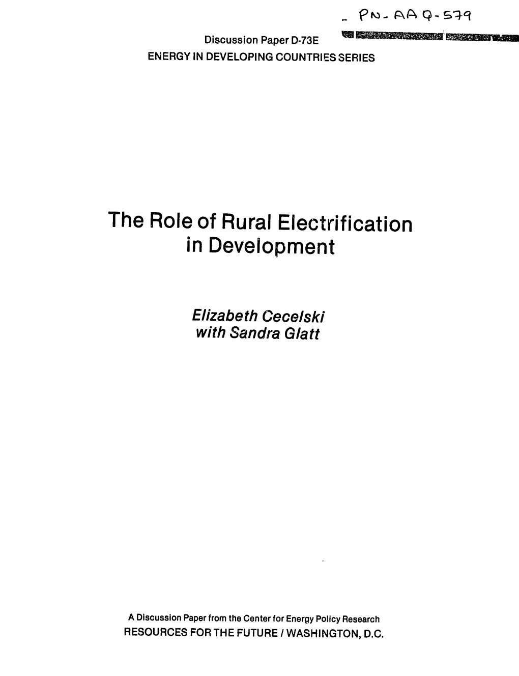 The Role of Rural Electrification in Development