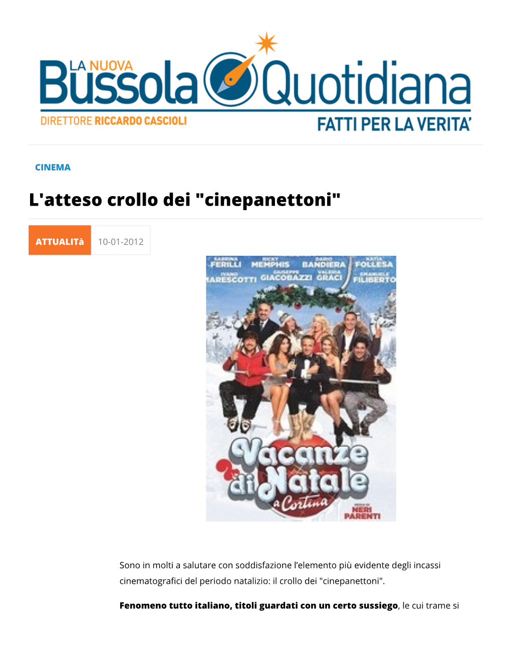 L'atteso Crollo Dei "Cinepanettoni"