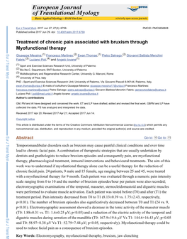 Treatment of Chronic Pain Associated with Bruxism Through Myofunctional Therapy