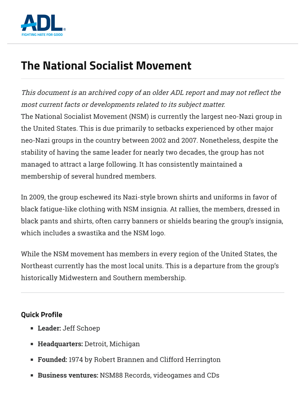 The National Socialist Movement