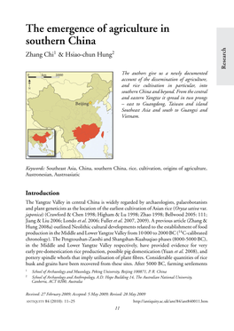The Emergence of Agriculture in Southern China