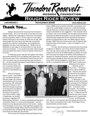 Rough Rider Review 1-800-MEDORA-1 November 2008